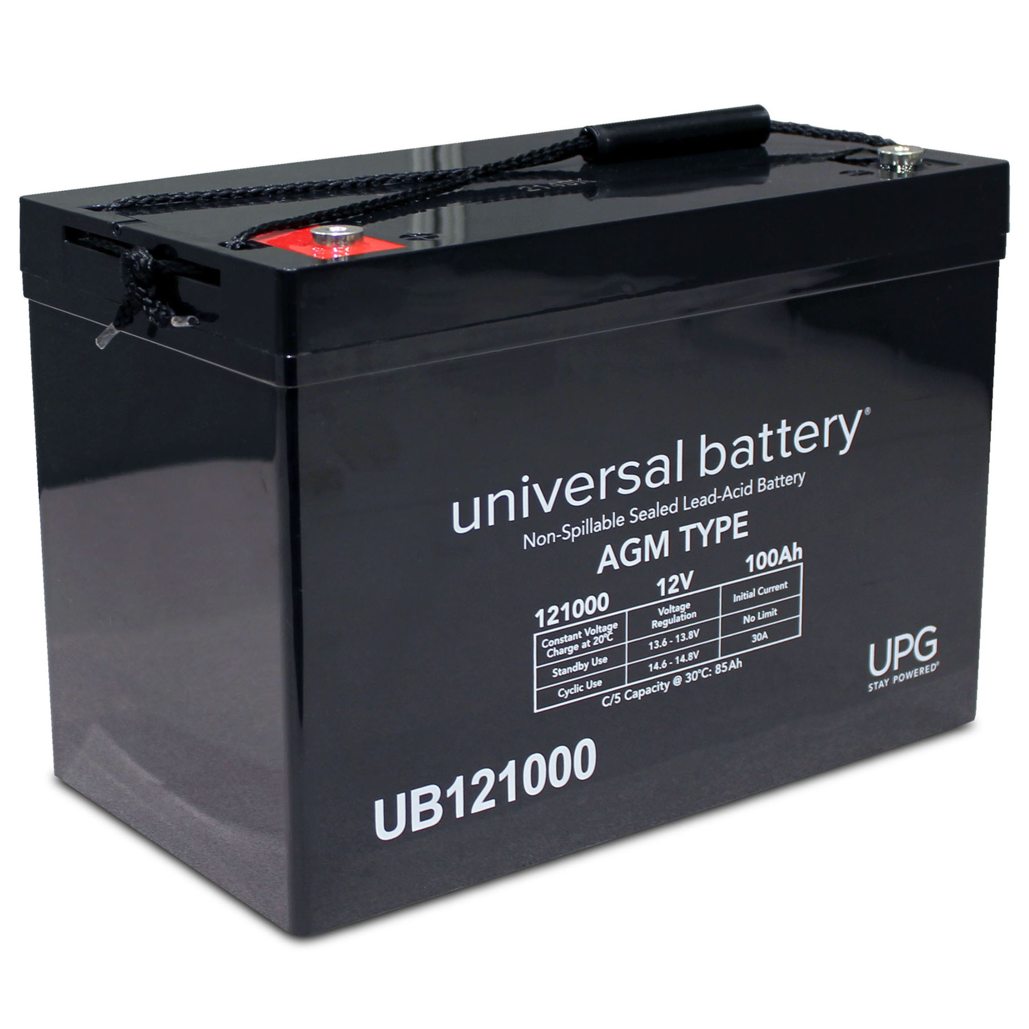 UPG Universal Sealed Lead-Acid Battery, AGM-type, 12V, 100 Amps, Model# UB121000